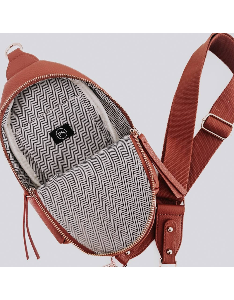 PRETTY SIMPLE Adventure Awaits Sling Bag in Brown
