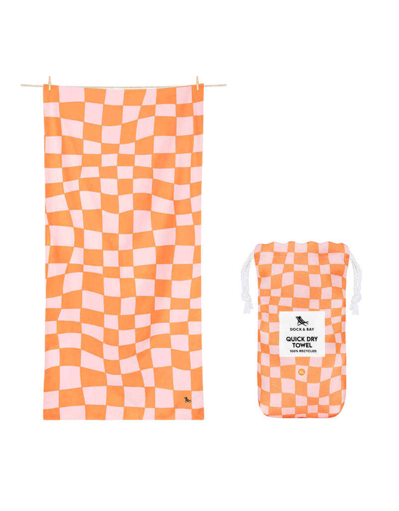 DOCK & BAY Quick Dry XL Towel in Checkmate Orange
