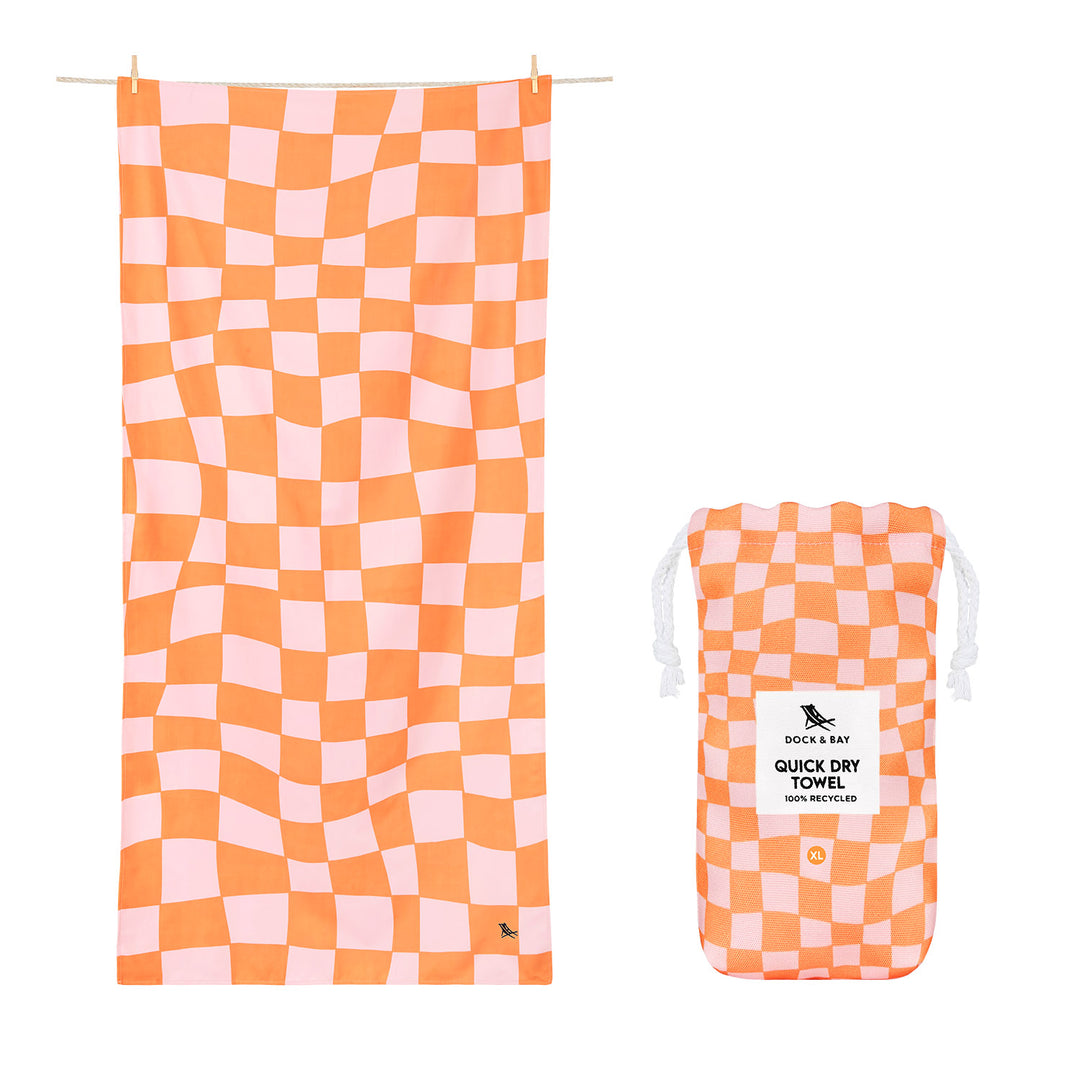 DOCK & BAY Quick Dry XL Towel in Checkmate Orange
