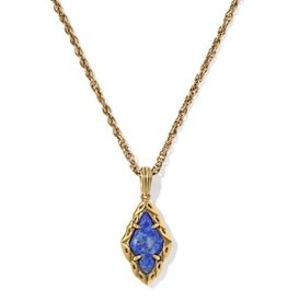 KENDRA SCOTT DESIGN Adeline Vintage Gold Short Pendant Necklace in Blue Lapis