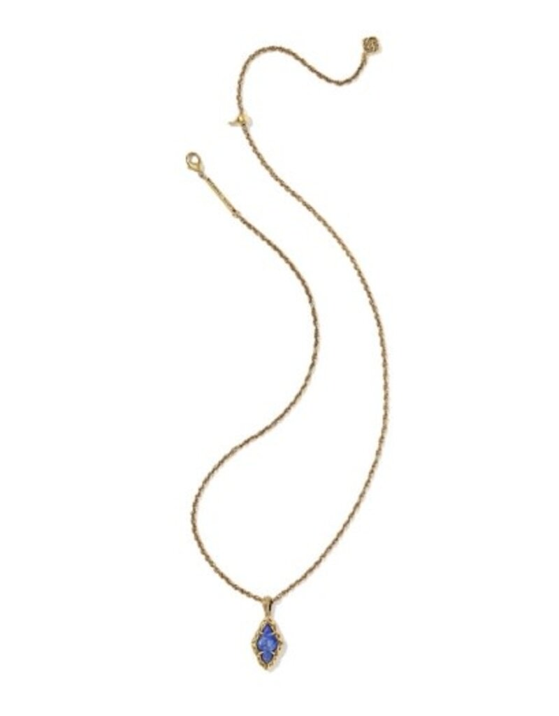 KENDRA SCOTT DESIGN Adeline Vintage Gold Short Pendant Necklace in Blue Lapis