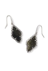 KENDRA SCOTT DESIGN Adeline Vintage Silver Drop Earrings in Golden Obsidian