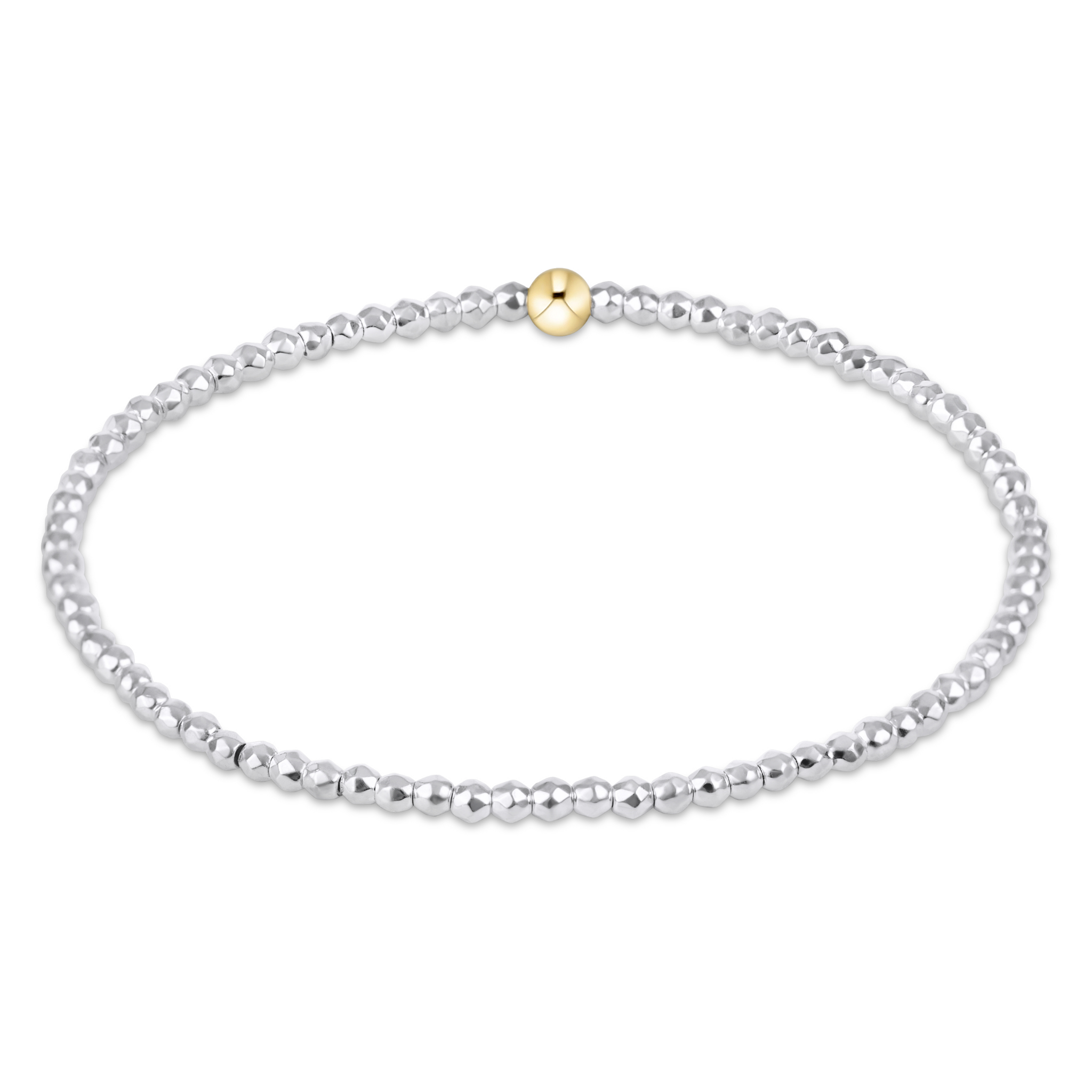 ENEWTON DESIGN Faceted Bright Silver Hematite 2mm Bead Bracelet