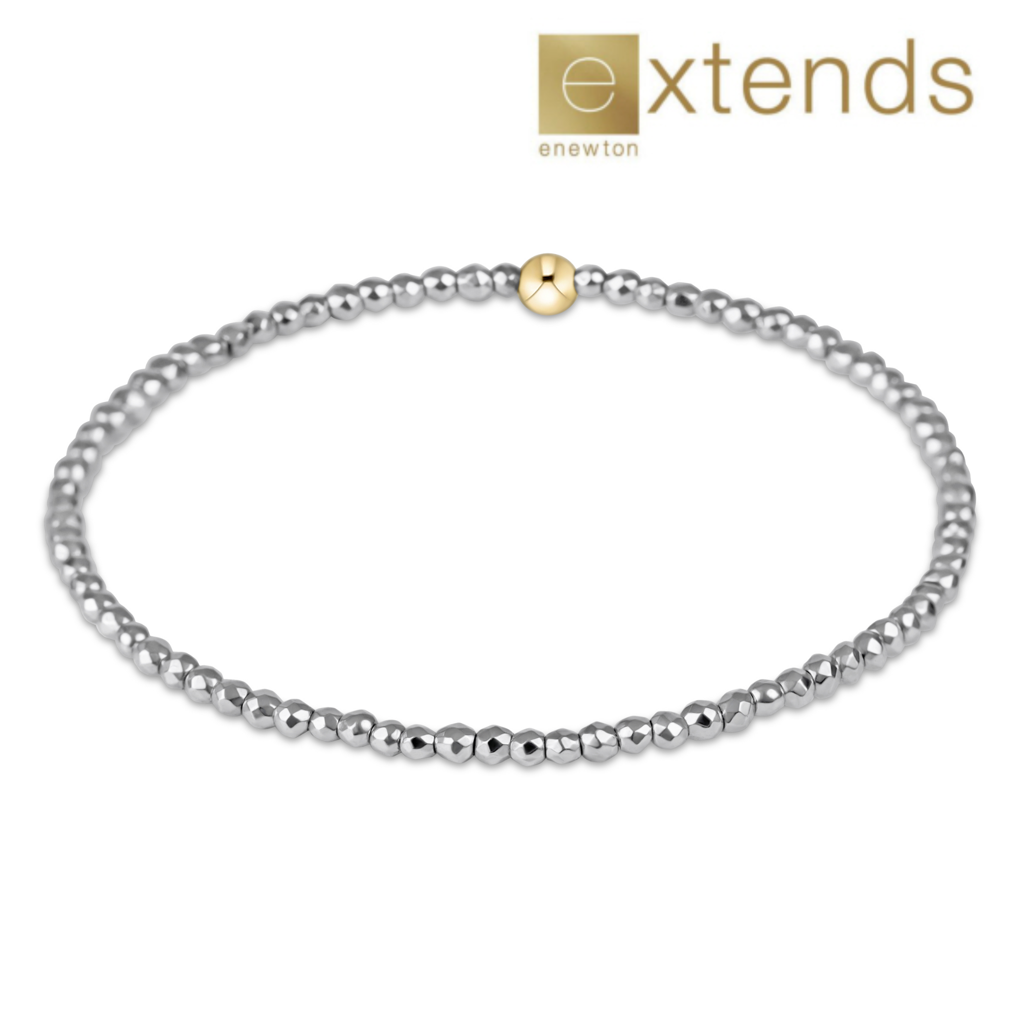 ENEWTON DESIGN Extends Faceted Silver Hematite 2mm Bead Bracelet