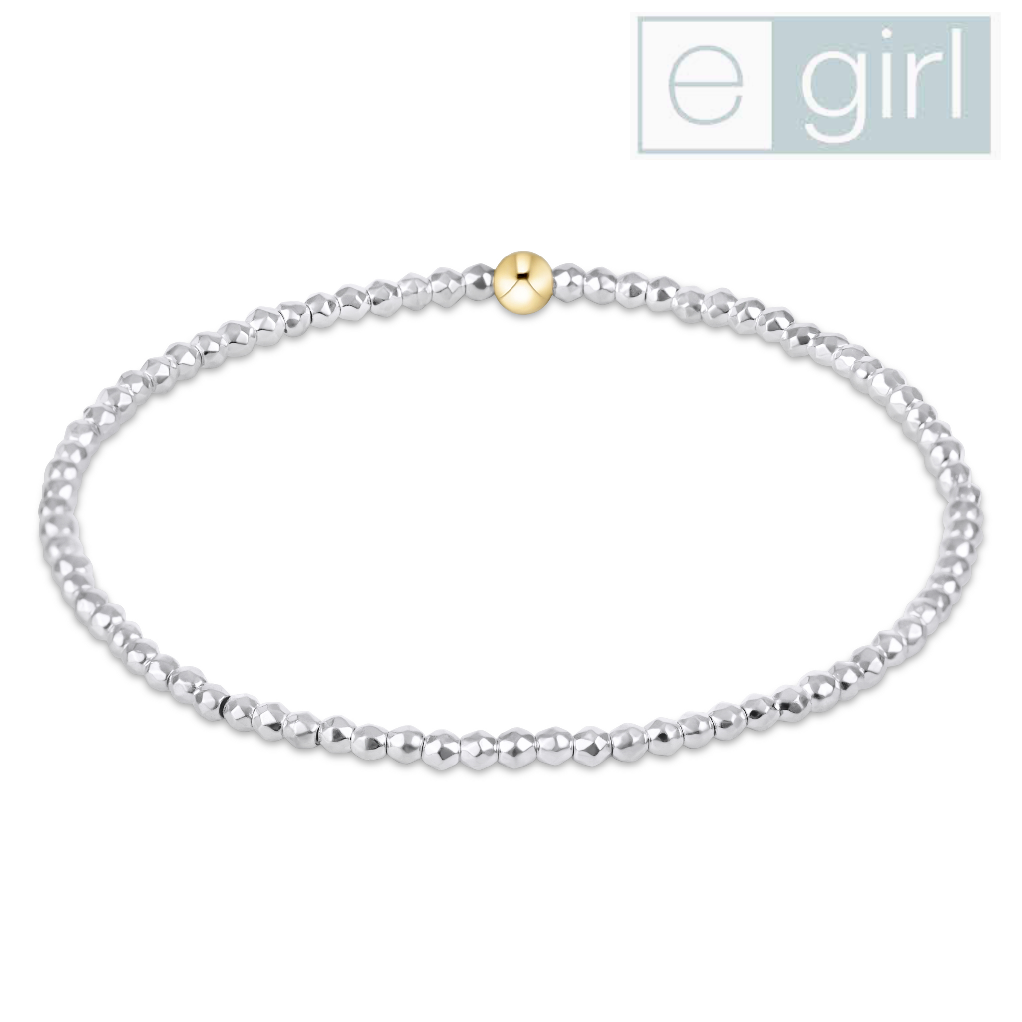 ENEWTON DESIGN eGirl Bright Silver Faceted Hematite 2mm Bead Bracelet