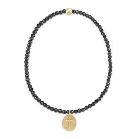 ENEWTON DESIGN Faceted Hematite 2mm Bead Bracelet with Gold Inspire Small Charm