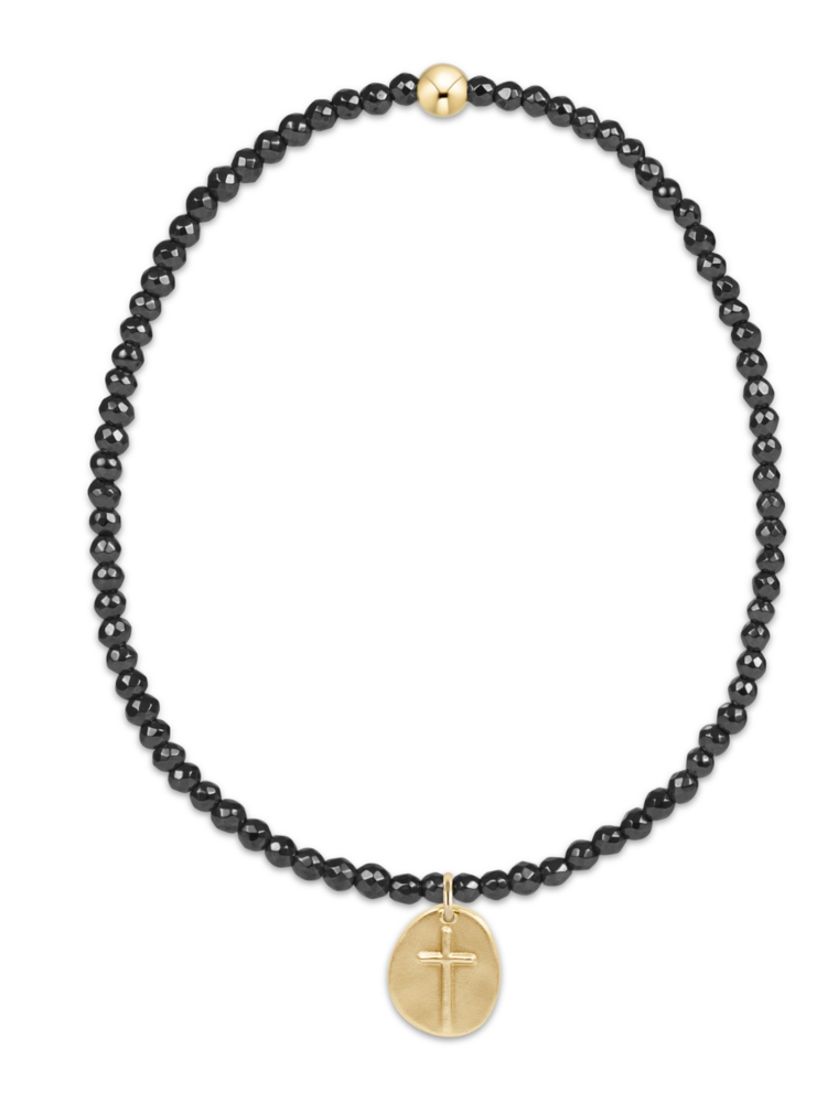 ENEWTON DESIGN Faceted Hematite 2mm Bead Bracelet with Gold Inspire Small Charm