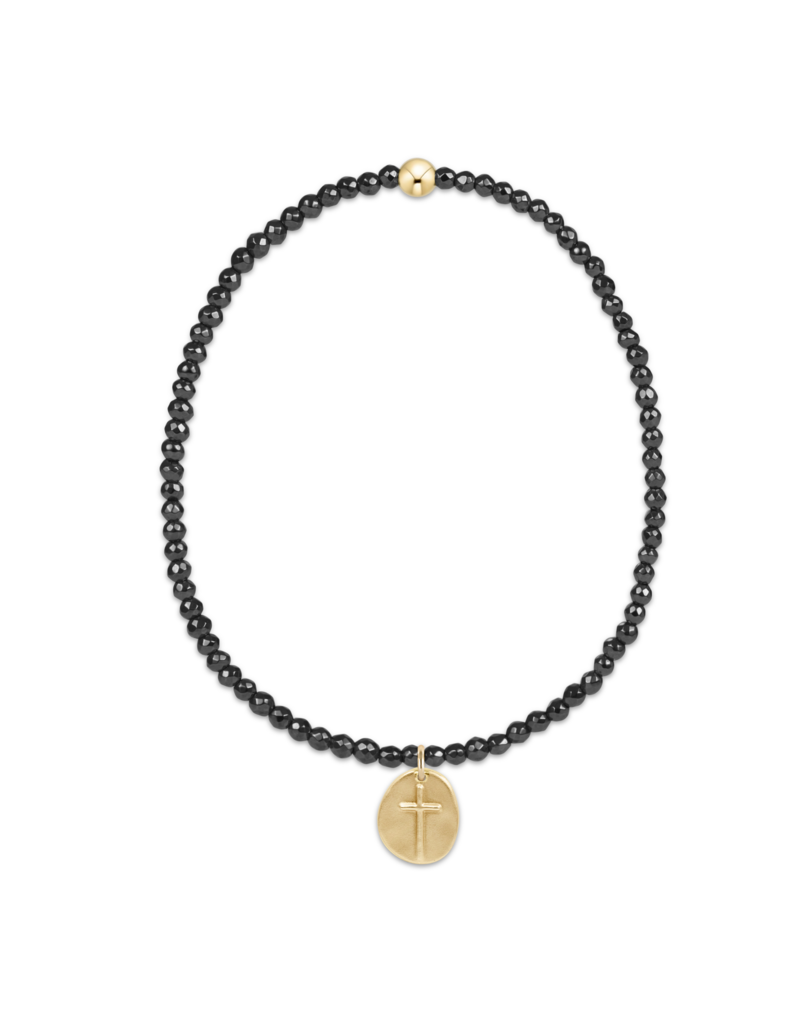 ENEWTON DESIGN Faceted Hematite 2mm Bead Bracelet with Gold Inspire Small Charm