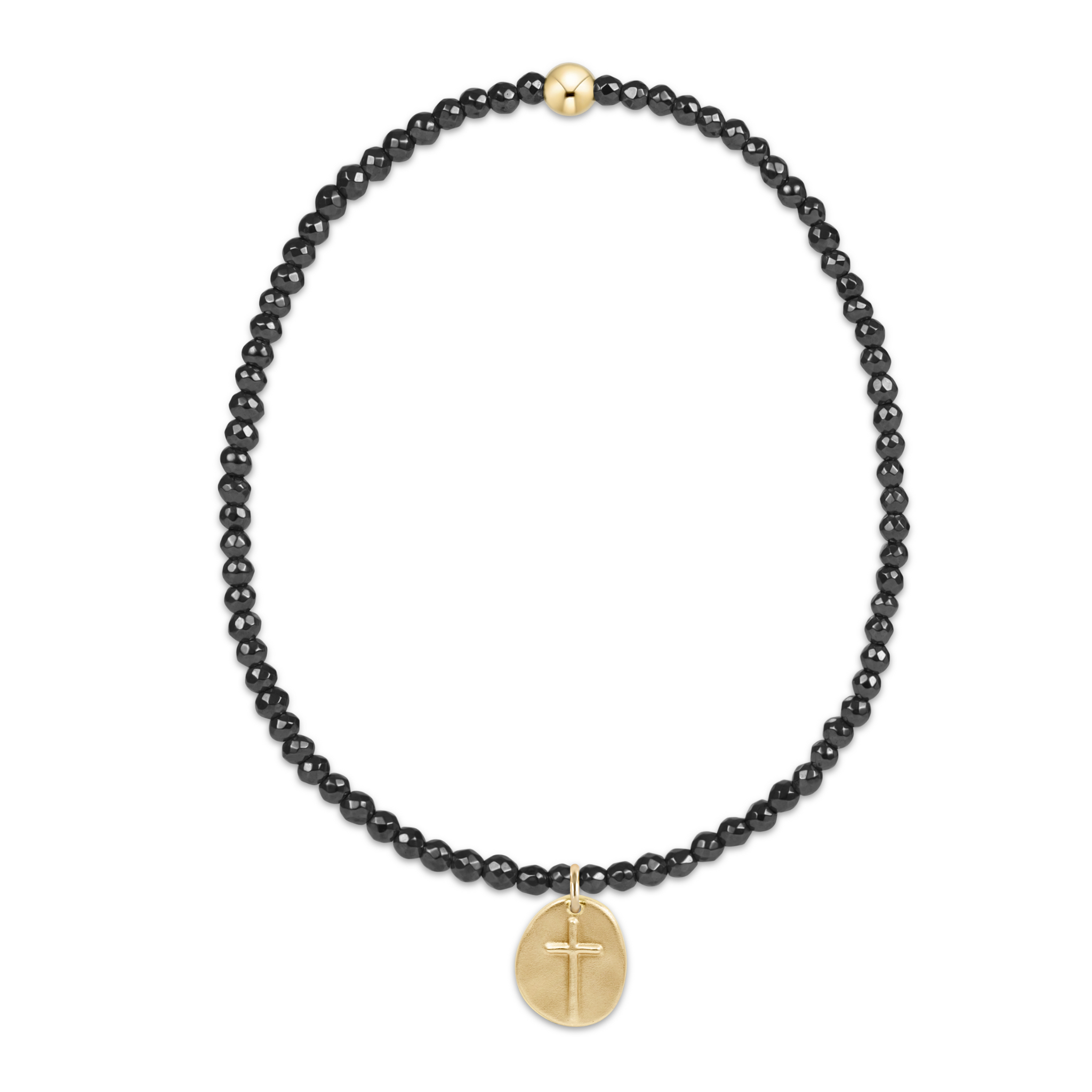 ENEWTON DESIGN Faceted Hematite 2mm Bead Bracelet with Gold Inspire Small Charm