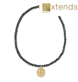ENEWTON DESIGN Extends Faceted Hematite 2mm Bead Bracelet with Gold Inspire Small Charm