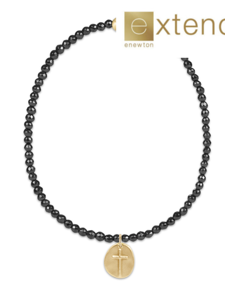 ENEWTON DESIGN Extends Faceted Hematite 2mm Bead Bracelet with Gold Inspire Small Charm