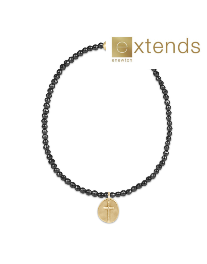 ENEWTON DESIGN Extends Faceted Hematite 2mm Bead Bracelet with Gold Inspire Small Charm