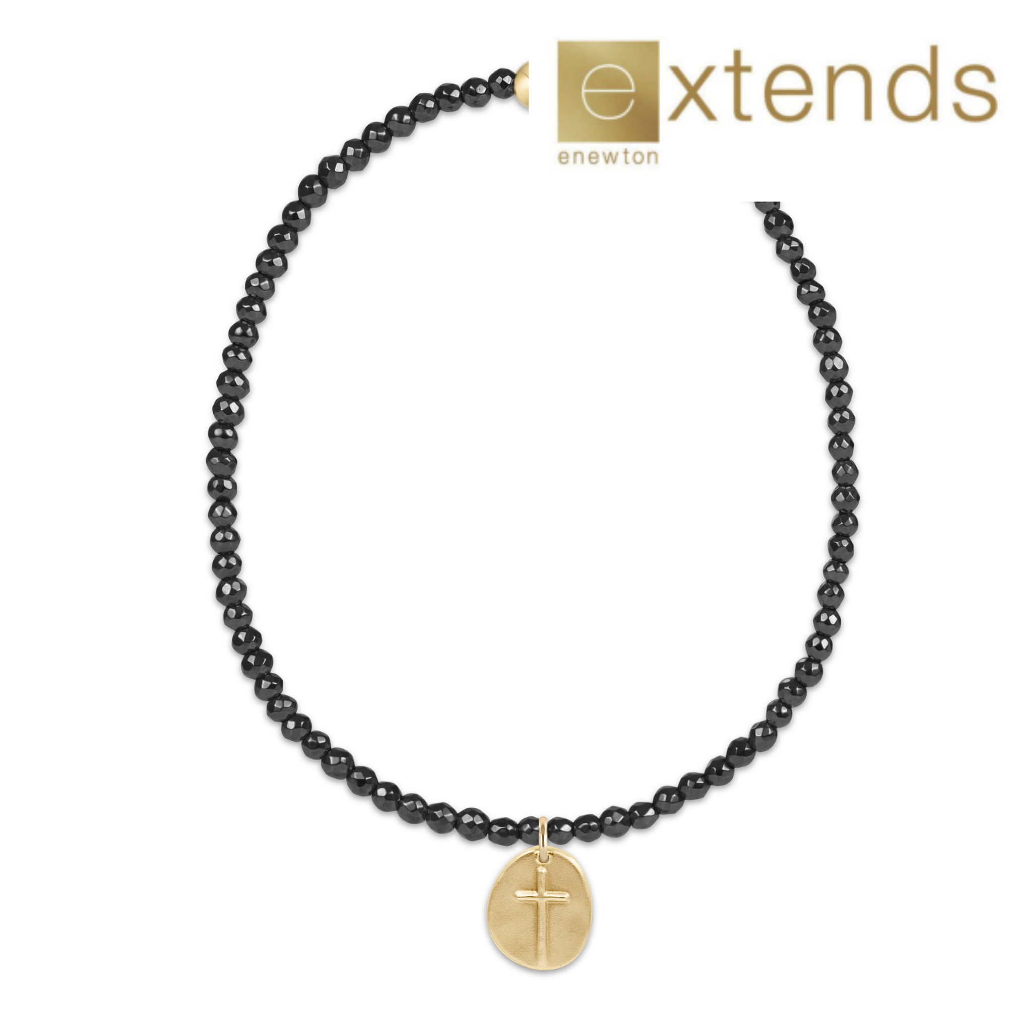 ENEWTON DESIGN Extends Faceted Hematite 2mm Bead Bracelet with Gold Inspire Small Charm