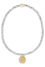 ENEWTON DESIGN Faceted Silver Hematite 2mm Bead Bracelet with Gold Inspire Small Charm