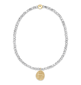 ENEWTON DESIGN Faceted Silver Hematite 2mm Bead Bracelet with Gold Inspire Small Charm
