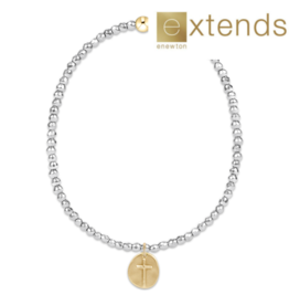 ENEWTON DESIGN Extends Faceted Silver Hematite 2mm Bead Bracelet with Gold Inspire Small Charm