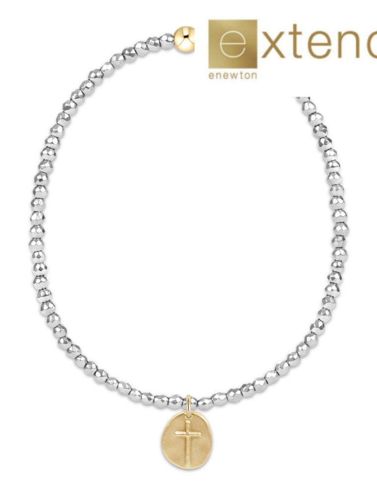 ENEWTON DESIGN Extends Faceted Silver Hematite 2mm Bead Bracelet with Gold Inspire Small Charm