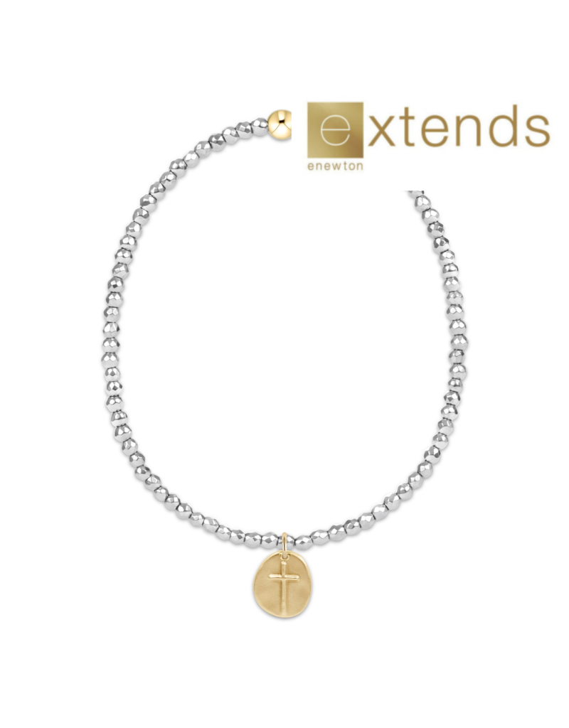 ENEWTON DESIGN Extends Faceted Silver Hematite 2mm Bead Bracelet with Gold Inspire Small Charm