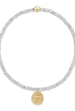 ENEWTON DESIGN Faceted Bright Silver Hematite 2mm Bead Bracelet with Gold Inspire Small Charm