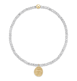 ENEWTON DESIGN Faceted Bright Silver Hematite 2mm Bead Bracelet with Gold Inspire Small Charm