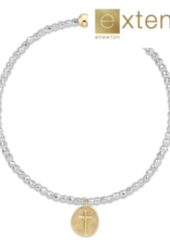 ENEWTON DESIGN Extends Faceted Bright Silver Hematite 2mm Bead Bracelet with Gold Inspire Small Charm