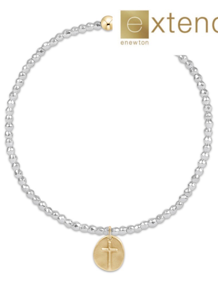 ENEWTON DESIGN Extends Faceted Bright Silver Hematite 2mm Bead Bracelet with Gold Inspire Small Charm