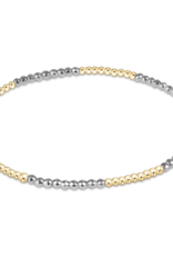 ENEWTON DESIGN Blissful Pattern 2mm Bead Bracelet in Bright Silver Hematite/Gold