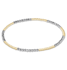 ENEWTON DESIGN Blissful Pattern 2mm Bead Bracelet in Bright Silver Hematite/Gold