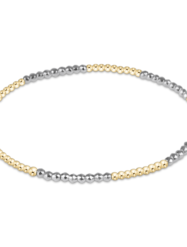 ENEWTON DESIGN Blissful Pattern 2mm Bead Bracelet in Bright Silver Hematite/Gold