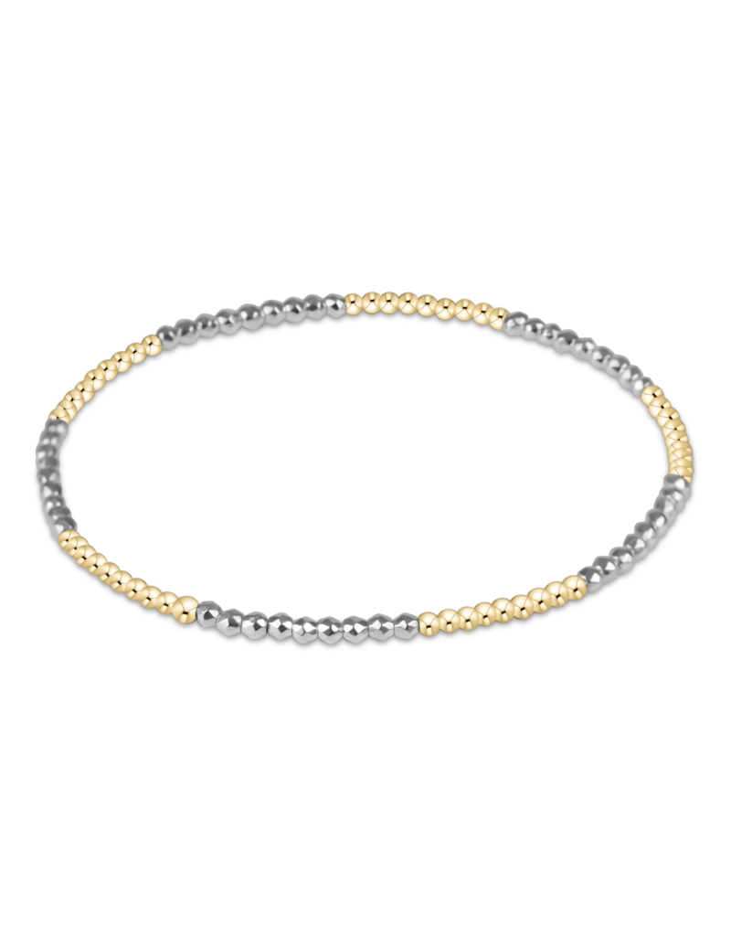 ENEWTON DESIGN Blissful Pattern 2mm Bead Bracelet in Bright Silver Hematite/Gold