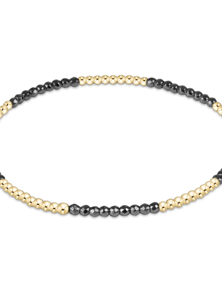 ENEWTON DESIGN Blissful Pattern 2mm Bead Bracelet in Silver Hematite/Gold