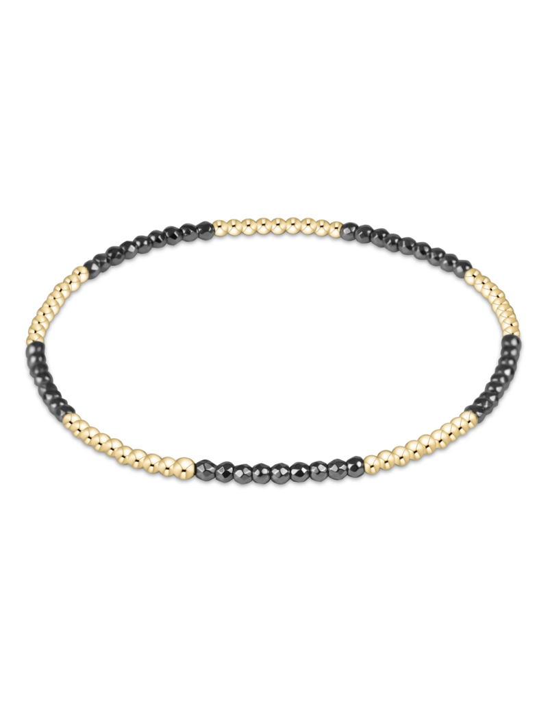ENEWTON DESIGN Blissful Pattern 2mm Bead Bracelet in Silver Hematite/Gold