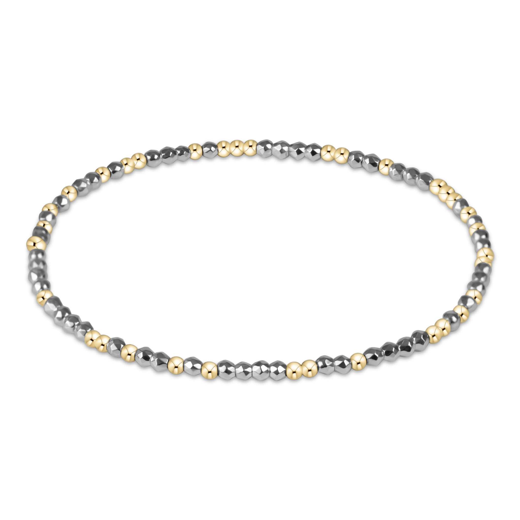 ENEWTON DESIGN Hope Unwritten 2mm Bead Bracelet – Bright Silver Faceted Hematite