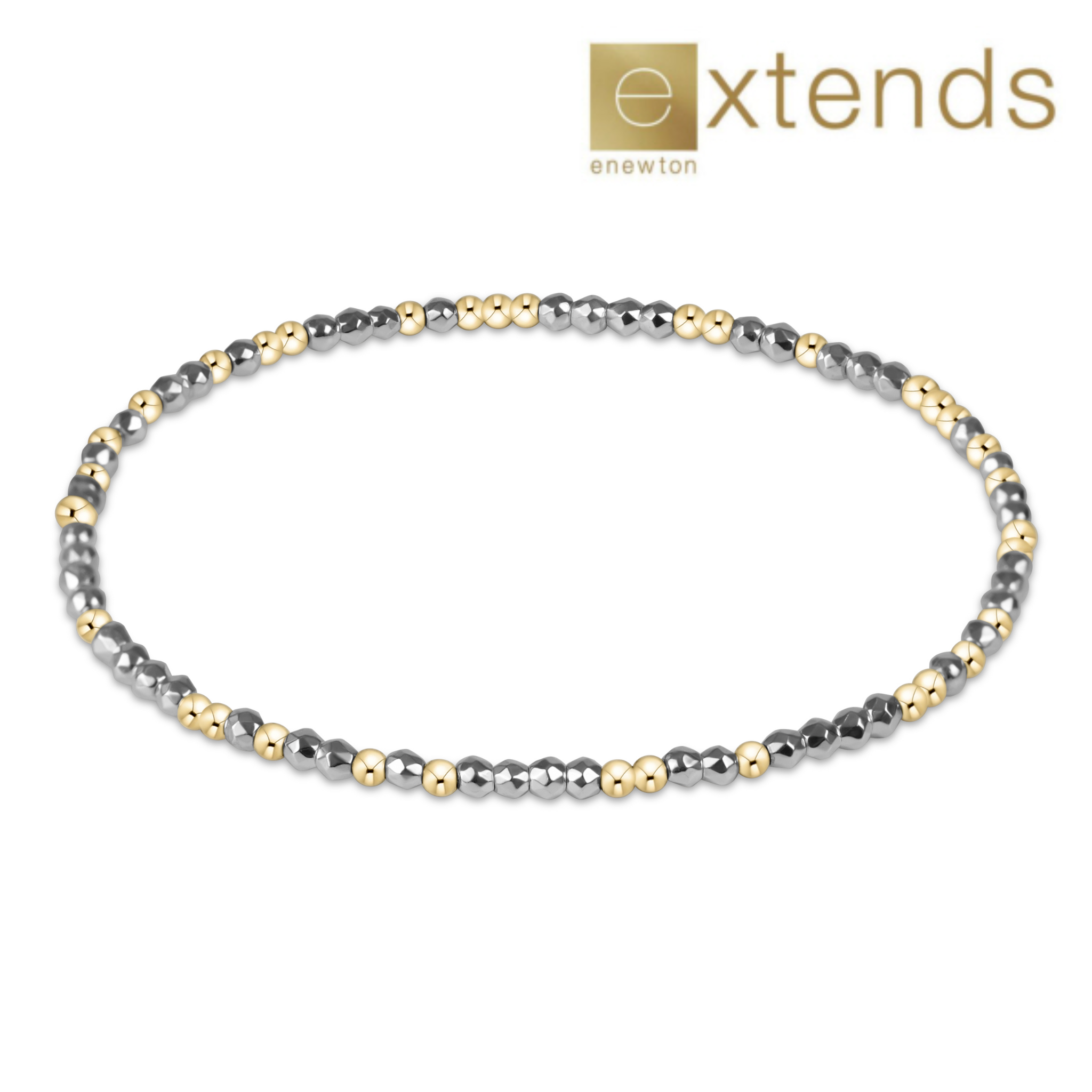 ENEWTON DESIGN Extends Hope Unwritten 2mm Bead Bracelet – Bright Silver Faceted Hematite