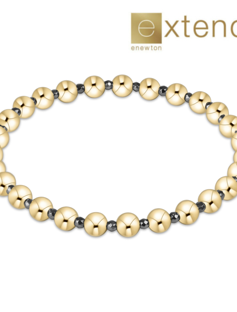 ENEWTON DESIGN Extends Grateful Pattern 5mm Bead Bracelet – Silver Faceted Hematite/Gold
