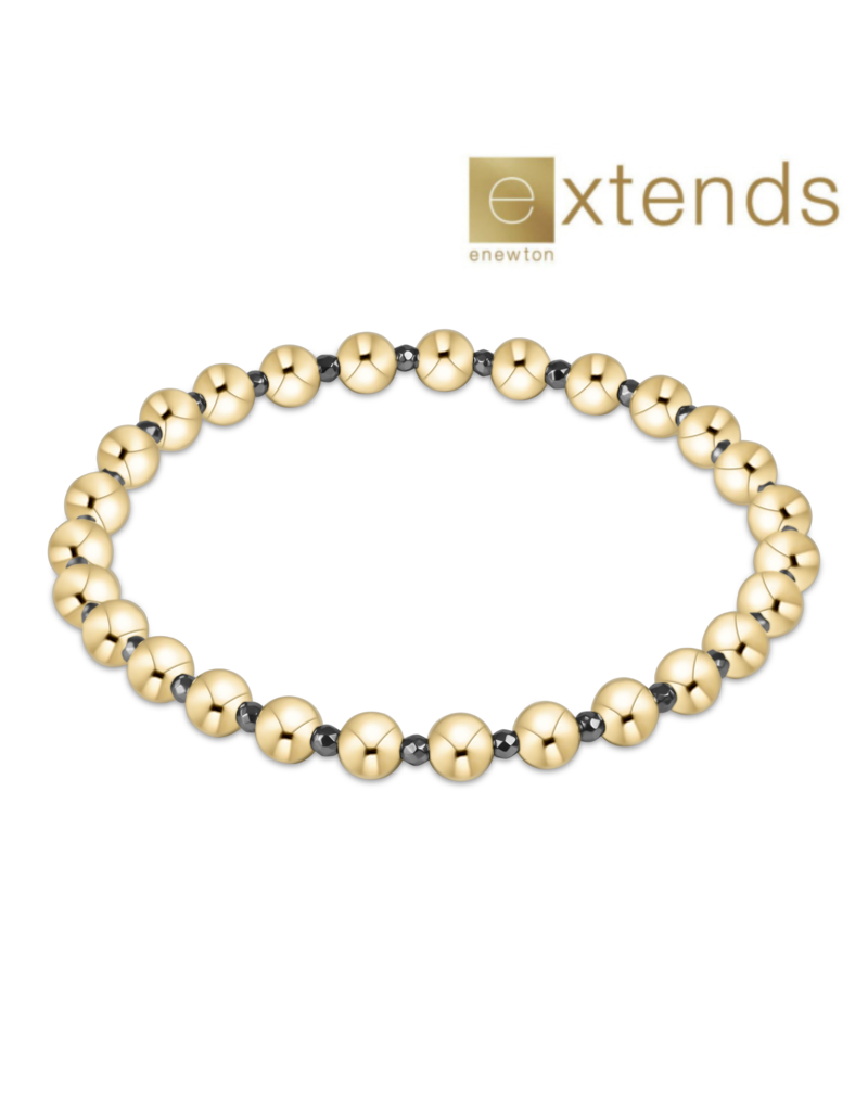 ENEWTON DESIGN Extends Grateful Pattern 5mm Bead Bracelet – Silver Faceted Hematite/Gold