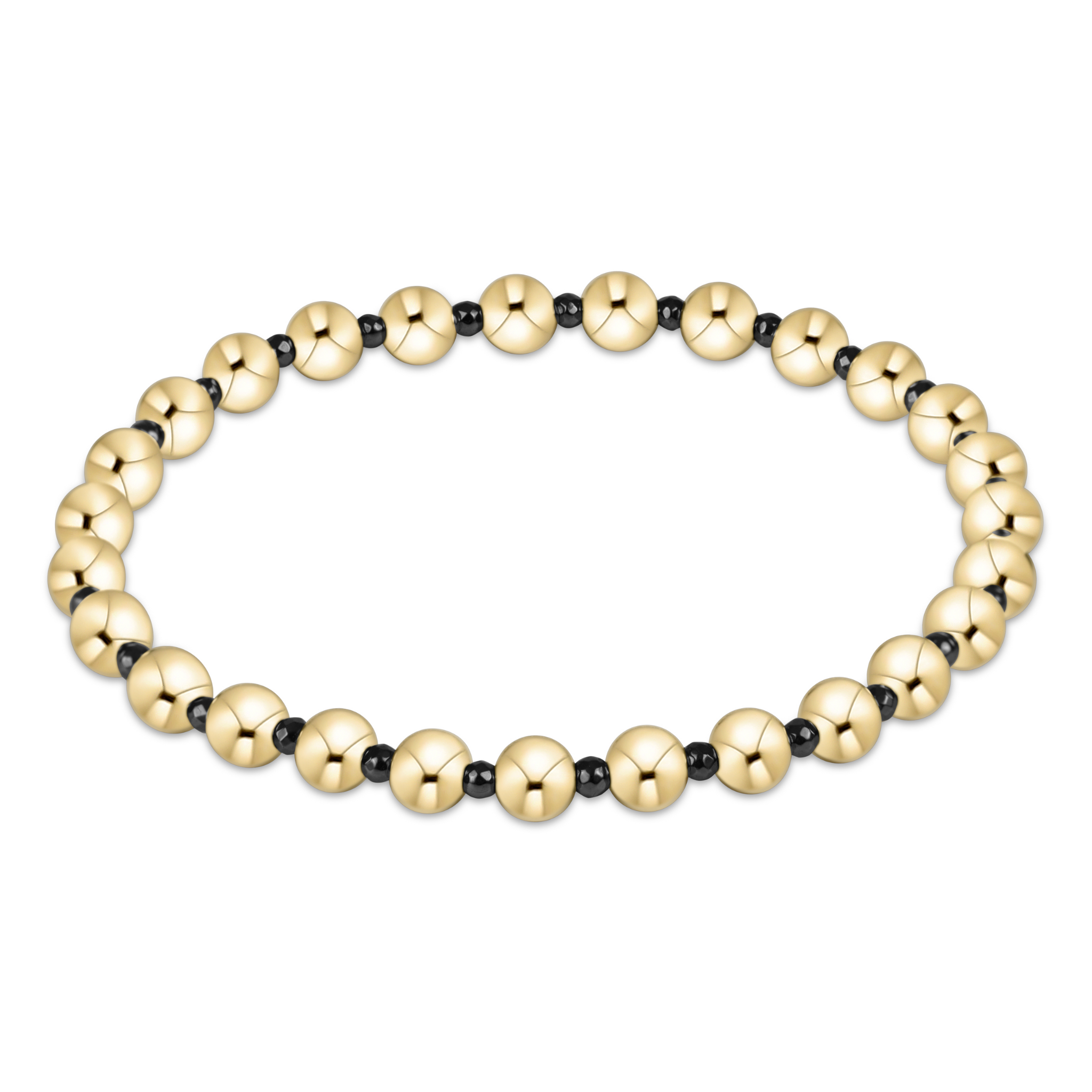 ENEWTON DESIGN Grateful Pattern 5mm Bead Bracelet – Faceted Hematite/Gold