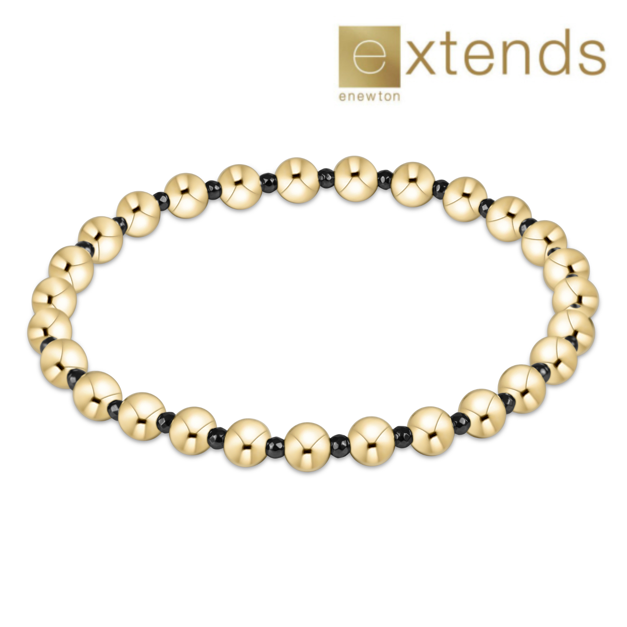 ENEWTON DESIGN Extends Grateful Pattern 5mm Bead Bracelet – Faceted Hematite/Gold