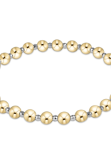 ENEWTON DESIGN Grateful Pattern 5mm Bead Bracelet – Bright Silver Faceted Hematite/Gold