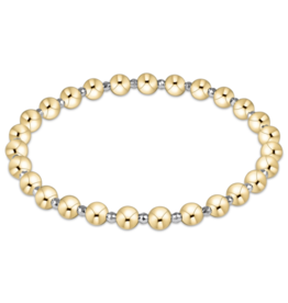 ENEWTON DESIGN Grateful Pattern 5mm Bead Bracelet – Bright Silver Faceted Hematite/Gold