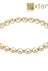 ENEWTON DESIGN Extends Grateful Pattern 5mm Bead Bracelet – Bright Silver Faceted Hematite/Gold