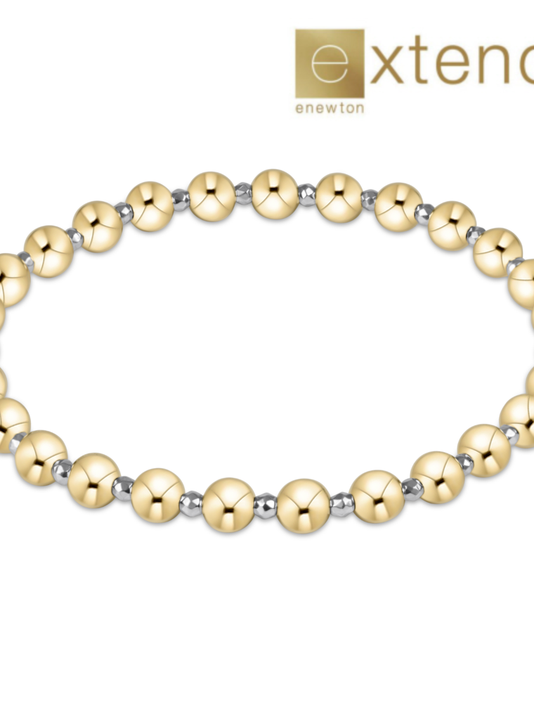 ENEWTON DESIGN Extends Grateful Pattern 5mm Bead Bracelet – Bright Silver Faceted Hematite/Gold