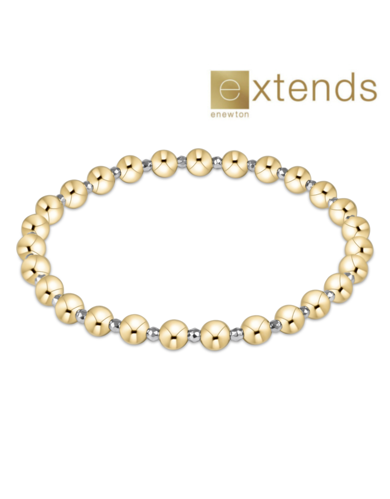 ENEWTON DESIGN Extends Grateful Pattern 5mm Bead Bracelet – Bright Silver Faceted Hematite/Gold