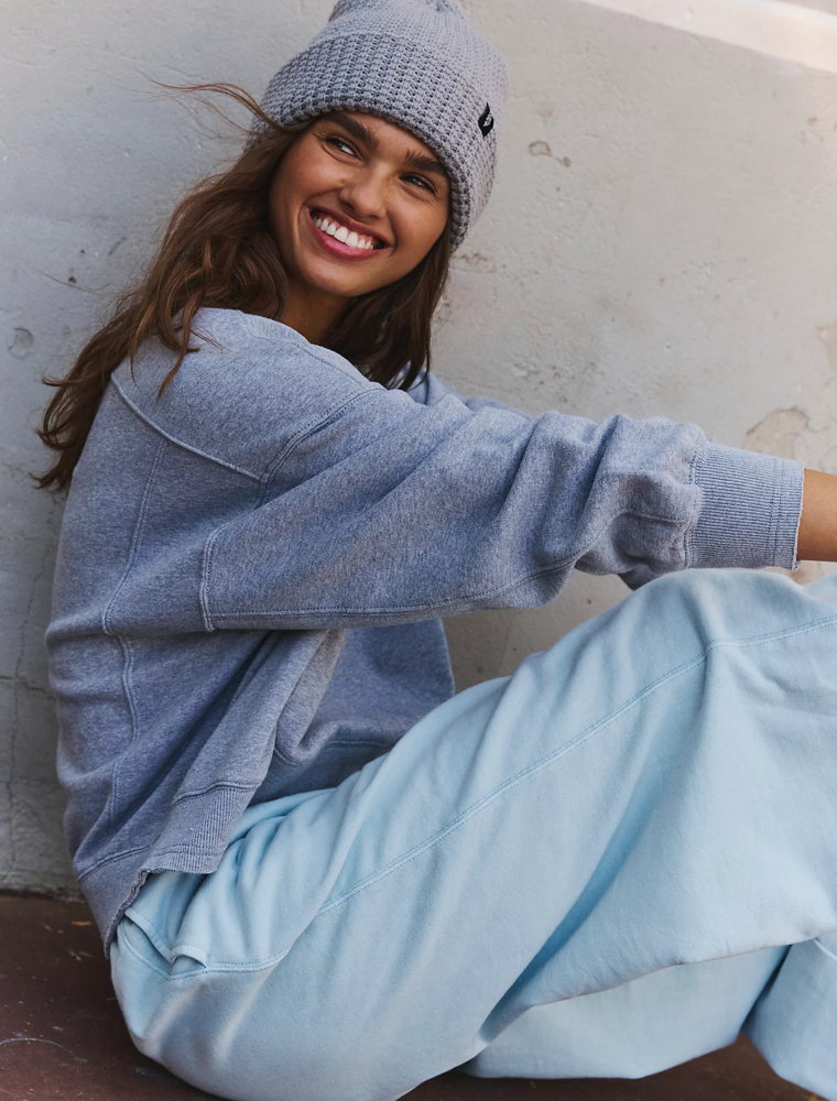 FREE PEOPLE MOVEMENT Intercept Pullover in Heather Grey