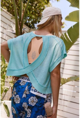 FREE PEOPLE MOVEMENT My Time Tee in Blue Wave