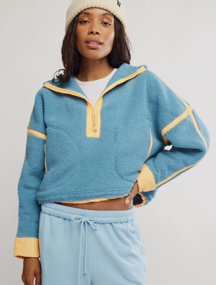 FREE PEOPLE MOVEMENT Mountain High 1/2 Zip Fleece in Celestial Blue