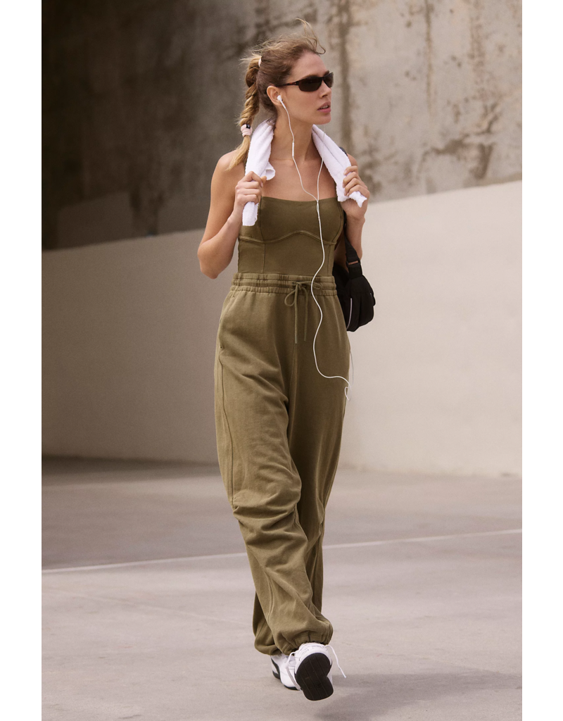 FREE PEOPLE MOVEMENT Inbound Onesie in Seagrass