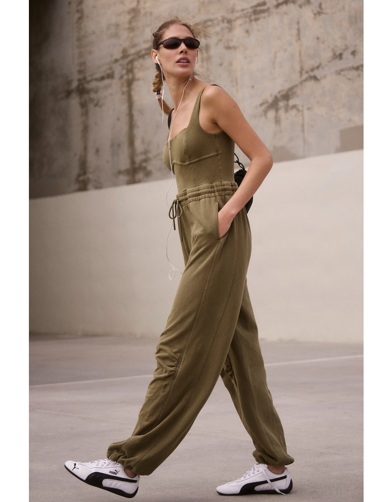 FREE PEOPLE MOVEMENT Inbound Onesie in Seagrass