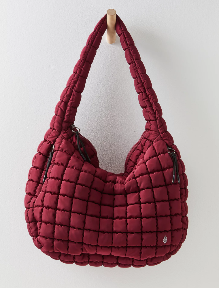 FREE PEOPLE MOVEMENT Quilted Caryall Tote Bag in Mulberry
