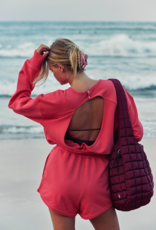 FREE PEOPLE MOVEMENT Quilted Caryall Tote Bag in Mulberry